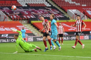 Kane floats it over Henderson, but it’s disallowed for offside.