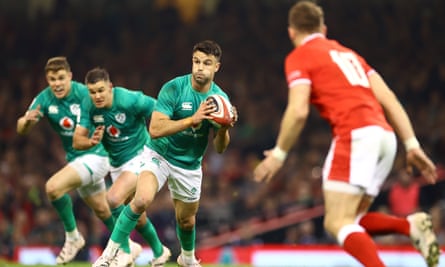 Conor Murray of Ireland receives the ball during the Six Nations match between Wales and Ireland in Cardiff