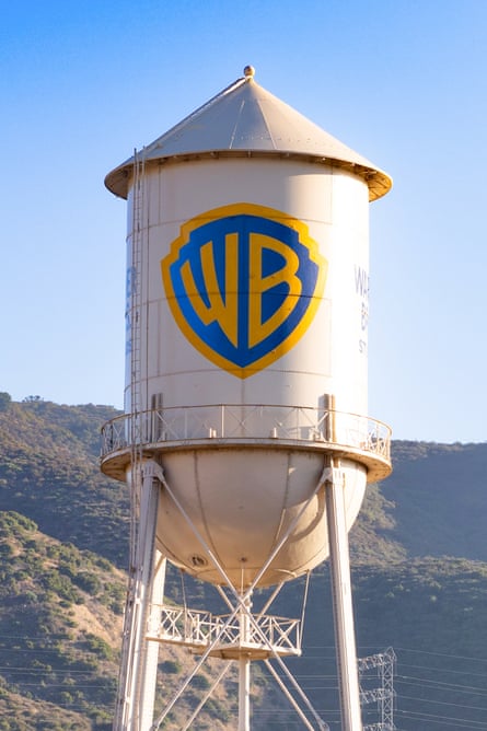 the WB logo on a water tower