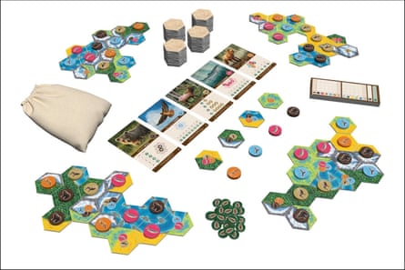 A photo of the board game, Cascadia