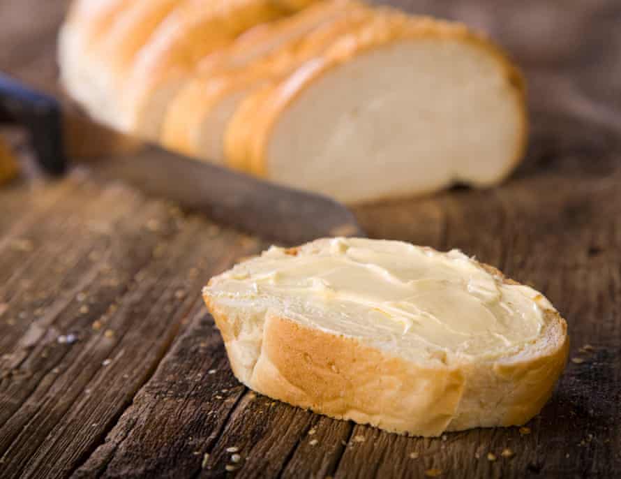 White bread with butter