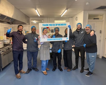 Rotherhithe community kitchen founder Vimal Pandya (far left) with volunteers.