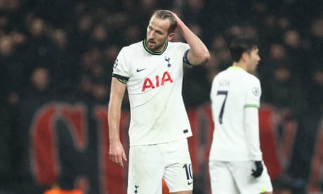 Harry Kane looks dejected against Milan
