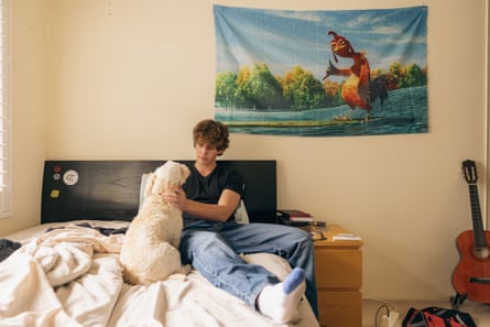 Eli Holt with his dog Buddy