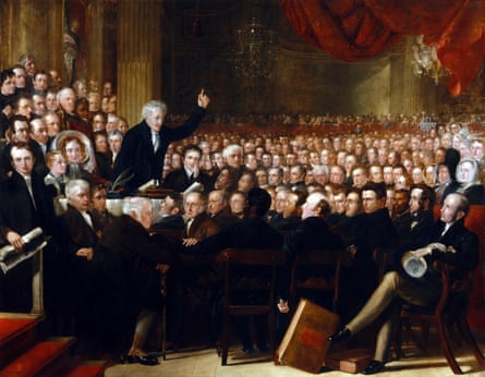 A painting of the 1840 convention of the British and Foreign Anti-Slavery Society which was established to promote abolition.