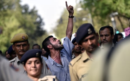 Umar Khalid on a peace march