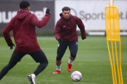 Che Adams during a Southampton training session.
