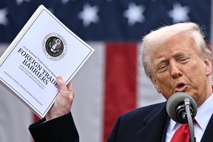 US states sue Trump administration over new tariffs on 60 trading partners | Trump tariffs | The Guardian