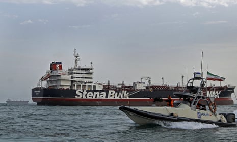 A Revolutionary Guards speedboat approaching the Stena Impero in July.
