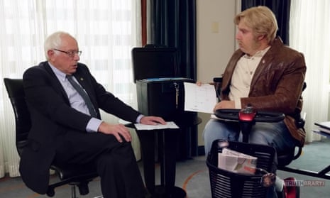 Bernie Sanders and Sacha Baron Cohen in Who is America?