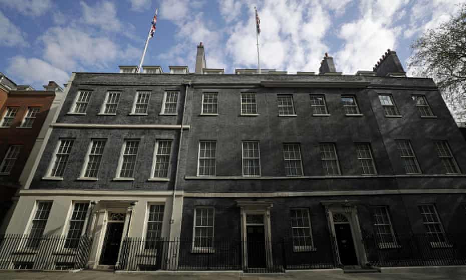 The facades of No 10 Downing Street, right, and number 11, on the left