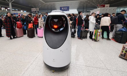 A police patrol robot at Zhengzhou East railway station.