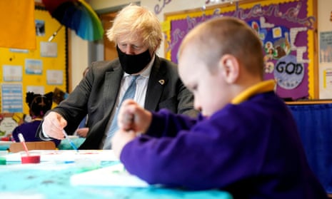 Boris Johnson in classroom