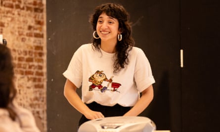 Sara Hazemi during rehearsals for English, written by by Sanaz Toossi.