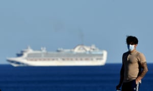 The Ruby Princess sits off the coast of Sydney on Sunday, 5 April, 2020.
