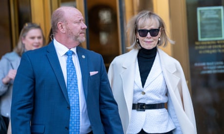 E Jean Carroll leaves federal court in Manhattan on Wednesday.