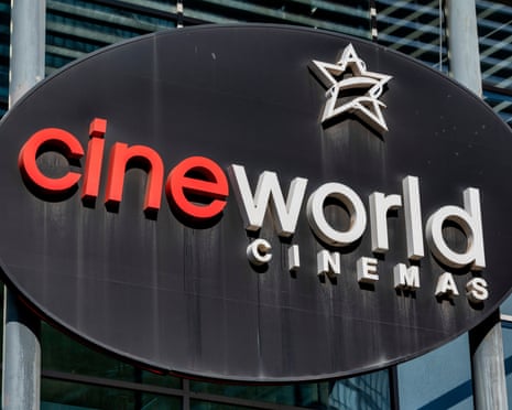 Cineworld sign in West India Quay, London