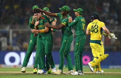 Coetzee celebrates the wicket of Inglis