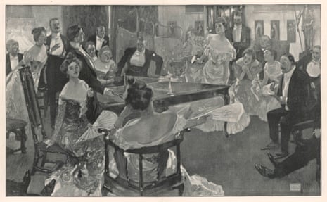 A 1901 illustration shows members of high society playing whiff-whaff on a dining table
