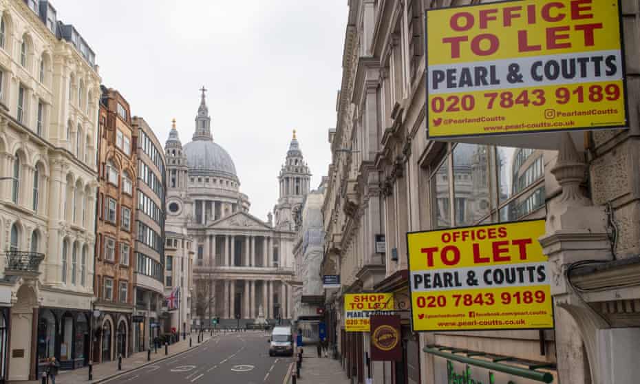 Office to let signs in the City of London.