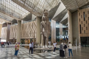 A statue of Pharaoh Ramesses II in the museum’s main hall