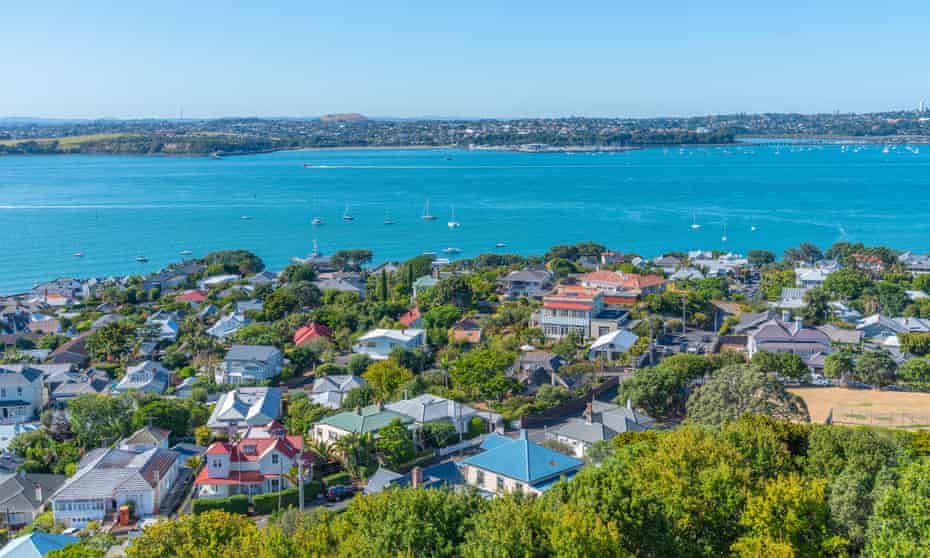 Aerial view of Devonport neighbourhood in Auckland, New Zealand.