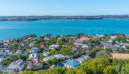 Aerial view of Devonport neighbourhood in Auckland, New Zealand
