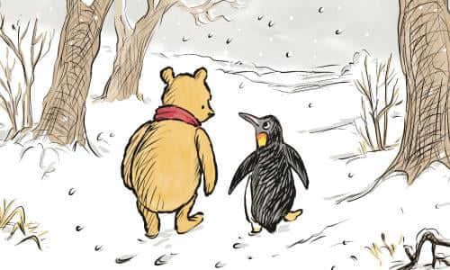 Winnie The Pooh Makes Friends With A Penguin To Mark Anniversary