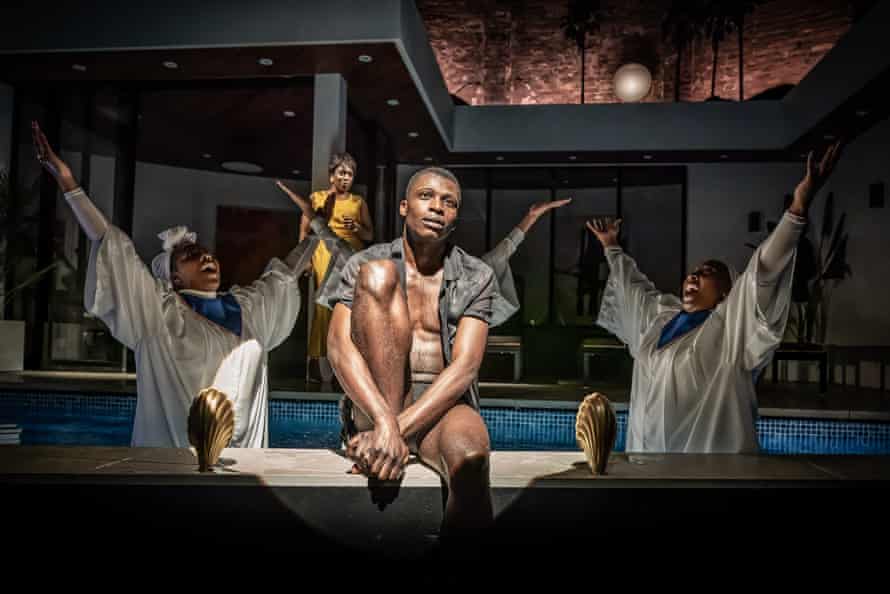 T'Shan Williams, Sharlene Whyte (background), Terique Jarrett and Rebecca Bernice Amissah at the Almeida.