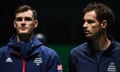 Jamie and Andy Murray compete in the Davis Cup.