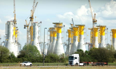 A construction site in Le Havre, France, for the Fecamp offshore windfarm