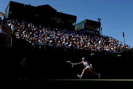 Czech Nikola Bartunkova stretches for a forehand against her compatriot Barbora Krejcikova