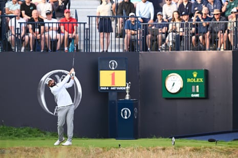 Royal Birkdale member Matthew Baldwin tees off the Open 2026.