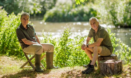 Prof Peter Hammond left and his neighbour Ashley Smith who live right by the River Windrush in the Cotswolds  Photo by Sam Frost