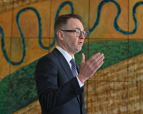 Liberal senator Andrew Bragg at a press conference at Parliament House in Canberra