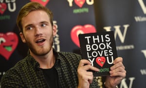 Felix Kjellberg AKA PewDiePie poses at the launch of his book in 2015.