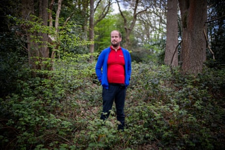 Nathaniel Dye in Hainault Forest preparing to run the 2025 London Marathon