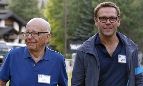 Rupert Murdoch with his youngest son James.