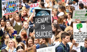 The #ClimateStrike rally at Town Hall in Sydney in March
