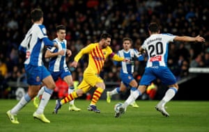 Lionel Messi in action against Espanyol.