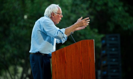 Bernie Sanders campaigns in Sacramento, California, on 22 August. 