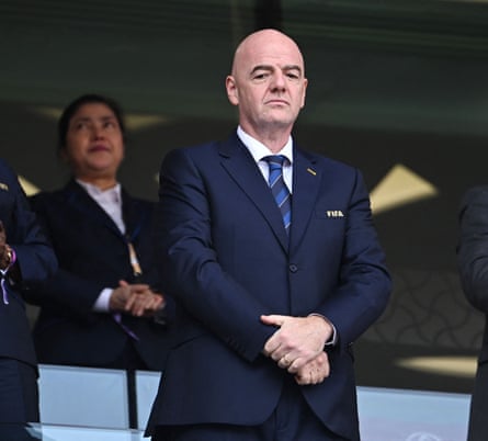 Infantino in the stands before a Japan v Costa Rica match in November 2022