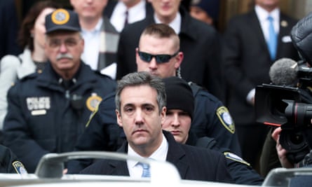 Michael Cohen leaves court in New York on Wednesday.