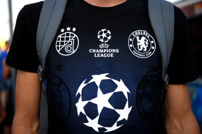 A detailed view of a Chelsea fan’s shirt prior to the UEFA Champions League group E match against Dinamo Zagreb.