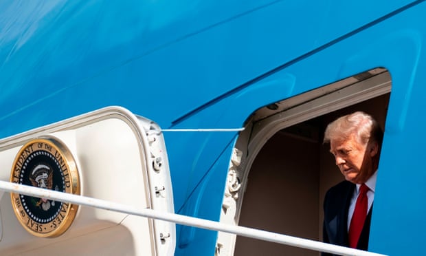 Trump steps off Air Force One in Palm Beach on Wednesday after departing the White House for the last time. Out of office, Trump is vulnerable to investigations at federal and state levels.