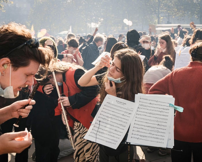 Image accompanying the story: ‘An orchestra being gassed should be an alarm signal’: the musical activists targeted in Paris