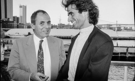 magician David Copperfield on the Spirit of New York, 1991, the year he was a judge