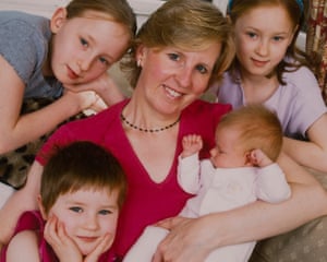 Joanna Moorhead with her four daughters when they were young