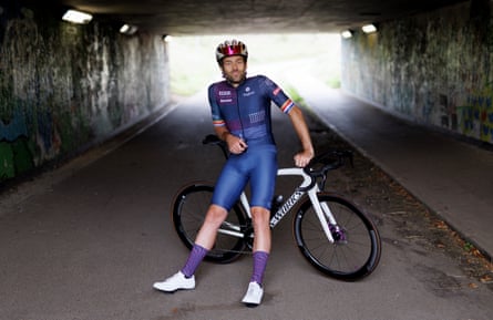Alex Dowsett, the ex professional road cyclist, poses for a portrait near his home in Chelmsford