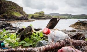 Plastic Coke bottle washed up on a beach in Scotland
